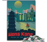 1000 Piece Jigsaw Puzzle for Adults And Teenagers Hong Kong, for Educational Game Challenge Toy Enhance Memory for Age 14 50x75cm