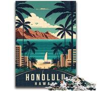 1000 Piece Jigsaw Puzzle for Adults And Teenagers Honolulu Hawaii Travel Puzzles for Teenagers,Birthday Present, Gifts, Wall Art for Age 14 Years Up (26x38cm)