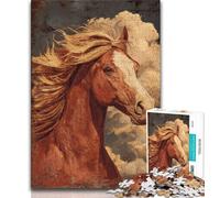 1000 Piece Jigsaw Puzzle for Adults And Teenagers Horse Art,Challenging Game And Family Play with Matching Poster And Trivia Sheet (38x26cm)