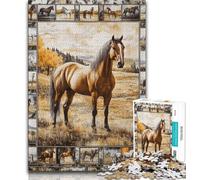 1000 Piece Jigsaw Puzzle for Adults And Teenagers Horse Collage 1000 Pieces for Teenagers,Educational Games Home Decoration Suitable for Desktop Decoration (size 38x26cm)