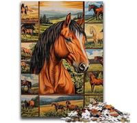 1000 Piece Jigsaw Puzzle for Adults And Teenagers Horse Collage Decompressing Intellectual Educational Toy Perfect Decoration 50x75cm