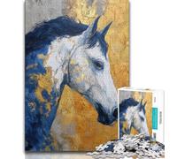 1000 Piece Jigsaw Puzzle for Adults And Teenagers Horse Watercolor Adult Jigsaw,Wishlist with Santa Claus for And Age 14 (size 75x50cm)