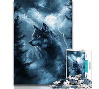 1000 Piece Jigsaw Puzzle for Adults And Teenagers Howling Wolf Adult Puzzles,Fun Games Wall Decoration Unique Birthday And Xmas Gifts (size 75x50cm)