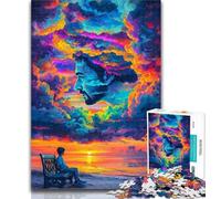 1000 Piece Jigsaw Puzzle for Adults And Teenagers Human Face Color Cloud Teenager Jigsaw,Birthday Gift Idea for Adults, Family Game And Hobby 50x75cm