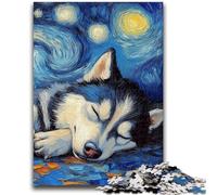 1000 Piece Jigsaw Puzzle for Adults And Teenagers Husky Night Sky Educational Stress Relief Toy Gifts for Friends And Family 50x75cm
