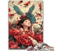 1000 Piece Jigsaw Puzzle for Adults And Teenagers Insect Girl Charcoal Art Staycation Kill Time for Home Decoration 26x38cm