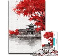 1000 Piece Jigsaw Puzzle for Adults And Teenagers Japanese Style Landscape 1000 Piece Puzzle,Interesting Stress Reduction Parent-child Interaction (size 75x50cm)