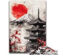 1000 Piece Jigsaw Puzzle for Adults And Teenagers Japanese Temple Cherry Blossoms 1000 Piece Puzzle,Educational Stress Relief Toy Gifts for Friends And Family (38x26cm)