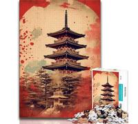 1000 Piece Jigsaw Puzzle for Adults And Teenagers Japanese Temple Landscape,Family Game Stress Reliever Difficult Challenge Suitable for Couples (75x50cm)