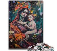 1000 Piece Jigsaw Puzzle for Adults And Teenagers Jesus Graffiti Stress Reliever Difficult Challenge Enhance Love between Couples 26x38cm