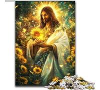 1000 Piece Jigsaw Puzzle for Adults And Teenagers Jesus,Stress Reliever Difficult Challenge with Matching Poster And Trivia Sheet 38X26CM