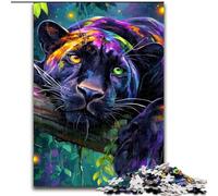 1000 Piece Jigsaw Puzzle for Adults And Teenagers Jungle Black Leopard, Stress Relief with Fully Interlocking Randomly Shaped Pieces for And 14 Years Old (Size 50x75cm)