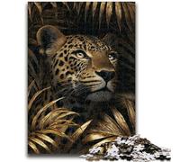 1000 Piece Jigsaw Puzzle for Adults And Teenagers Jungle Golden Leopard Puzzles,Challenging Game Gifts for Is Ideal As A Gift for The Whole Family (38x26cm)