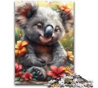 1000 Piece Jigsaw Puzzle for Adults And Teenagers Jungle Koala Stress Reliever Difficult Challenge Enhance Love between Couples 26x38cm