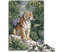 1000 Piece Jigsaw Puzzle for Adults And Teenagers Jungle Tiger Stress Reliever Difficult Challenge Enhance Love between Couples 26x38cm