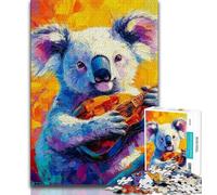 1000 Piece Jigsaw Puzzle for Adults And Teenagers Koala Playing Guitar 1000 Piece Jigsaw,Relax Games Is Ideal As A Gift for The Whole Family 26x38cm