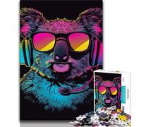 1000 Piece Jigsaw Puzzle for Adults And Teenagers Koala with Headphones Sunglasses 1000 Pieces for Adults,for Challenging Toy Game And Family Play (size 75x50cm)