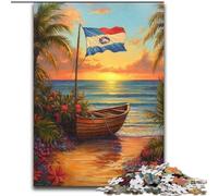 1000 Piece Jigsaw Puzzle for Adults And Teenagers Lakeside Canoe, Suitable for People Aged 14 And Above Educational Games Secret Santa Gifts (Size 50x75cm)