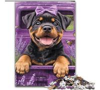 1000 Piece Jigsaw Puzzle for Adults And Teenagers Lavender Rottweiler, Family Game for And Unique Home Decor And Gifts for Age 14 (Size50x75cm)