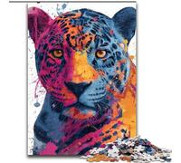 1000 Piece Jigsaw Puzzle for Adults And Teenagers Leopard Art, Educational Games Home Decoration Suitable for Desktop Decoration (Size 26x38cm)