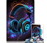 1000 Piece Jigsaw Puzzle for Adults And Teenagers Live Music Neon Puzzles for Teenagers,Birthday Present, Gifts, Wall Art for Age 14 Years Up 38x26cm