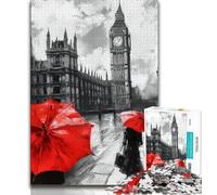 1000 Piece Jigsaw Puzzle for Adults And Teenagers London Street Scene,Stress Reliever Staycation Kill Time Wishlist with Santa Claus (75x50cm)