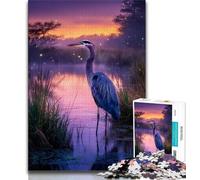 1000 Piece Jigsaw Puzzle for Adults And Teenagers Lone Heron 1000 Piece Puzzle,Interesting Stress Reduction Parent-child Interaction (size 38x26cm)