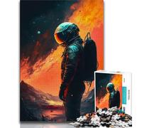 1000 Piece Jigsaw Puzzle for Adults And Teenagers Lost Space Astronaut 1000 Pieces for Adults,Staycation Kill Time with Fully Interlocking Randomly Shaped Pieces 38x26cm