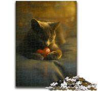 1000 Piece Jigsaw Puzzle for Adults And Teenagers Love Kitten for And 14 Years And over Impossible Game Christmas Birthday Gift 26x38cm
