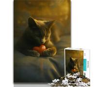 1000 Piece Jigsaw Puzzle for Adults And Teenagers Love Kitten,Help The Brain Exercise Addictive Toys to Cultivate Patience Perfect Decoration 38x26cm