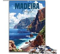 1000 Piece Jigsaw Puzzle for Adults And Teenagers Madeira Portugal Coast, for And from 14 Years And over Educational Learning Toys Family Games Birthday Present 26x38cm