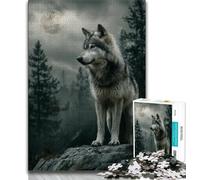 1000 Piece Jigsaw Puzzle for Adults And Teenagers Majestic Wolf,Stress Reliever Staycation Kill Time Wishlist with Santa Claus (75x50cm)