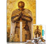 1000 Piece Jigsaw Puzzle for Adults And Teenagers Medieval Knight Warrior Painting, Analysis And Logic,is Ideal As Gifts for The Whole Family for Age 14 38x26cm