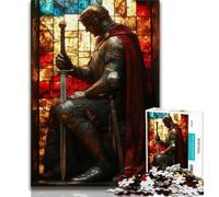 1000 Piece Jigsaw Puzzle for Adults And Teenagers Medieval Majestic Knight,Help The Brain Exercise Addictive Toys to Cultivate Patience Perfect Decoration 38x26cm