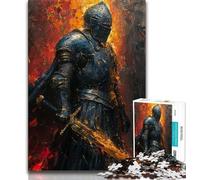 1000 Piece Jigsaw Puzzle for Adults And Teenagers Medieval Majestic Knight,Stress Reliever Difficult Challenge with Matching Poster And Trivia Sheet 38x26cm
