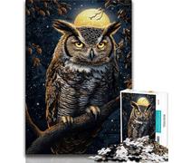 1000 Piece Jigsaw Puzzle for Adults And Teenagers Midnight Owl,Educational Games Home Decoration Educational Game for Birthday,Chrismas (75x50cm)