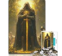 1000 Piece Jigsaw Puzzle for Adults And Teenagers Mighty Medieval Knight Adult Puzzles,Game Toys Every Piece Is Unique - Challenging Family Fun Game (size 75x50cm)
