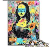 1000 Piece Jigsaw Puzzle for Adults And Teenagers Mona Lisa Graffiti, Educational Toys & Games for Adults And Teenagers (Size 26x38cm)
