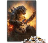 1000 Piece Jigsaw Puzzle for Adults And Teenagers Monster Playing Guitar Puzzles for Teenagers,Brain Teaser - Birthday Gift for Men (26x38cm)