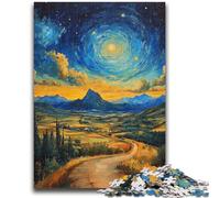 1000 Piece Jigsaw Puzzle for Adults And Teenagers Mountains Under The Night Sky Stress Reliever Difficult Challenge Enhance Love between Couples 50x75cm