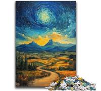 1000 Piece Jigsaw Puzzle for Adults And Teenagers Mountains Under The Night Sky Stress Reliever Difficult Challenge Enhance Love between Couples 50x75cm