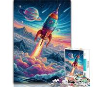 1000 Piece Jigsaw Puzzle for Adults And Teenagers Moving Rocket,Help The Brain Exercise Addictive Toys to Cultivate Patience Perfect Decoration 38x26cm