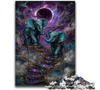 1000 Piece Jigsaw Puzzle for Adults And Teenagers Mysterious Elephant Teenager Jigsaw,Birthday Gift Idea for Adults, Family Game And Hobby (50x75cm)