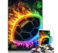 1000 Piece Jigsaw Puzzle for Adults And Teenagers Neon American Football Puzzles for Teenagers,Suitable for Desktop Decoration for And Age 14 (size 38x26cm)