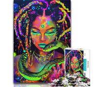 1000 Piece Jigsaw Puzzle for Adults And Teenagers Neon Anime Snake Girl Puzzles,Educational Games DIY Toys Great Gifts And Toys 26x38cm