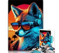 1000 Piece Jigsaw Puzzle for Adults And Teenagers Neon Fox 1000 Pieces for Teenagers,learning Educational Is Ideal As A Gift for The Whole Family (size 38x26cm)