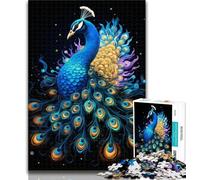 1000 Piece Jigsaw Puzzle for Adults And Teenagers Neon Peacock Teenager Jigsaw,Birthday Gift Idea for Adults, Family Game And Hobby 26x38cm
