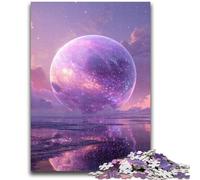 1000 Piece Jigsaw Puzzle for Adults And Teenagers Neon Purple Planet 1000 Pieces for Adults,Staycation Kill Time with Fully Interlocking Randomly Shaped Pieces (50x75cm)