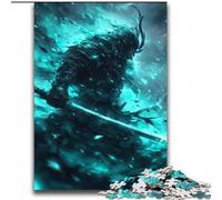 1000 Piece Jigsaw Puzzle for Adults And Teenagers Neon Samurai Warrior War,Staycation Kill Time with Matching Poster And Trivia Sheet 38x52cm