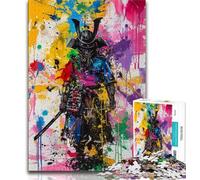 1000 Piece Jigsaw Puzzle for Adults And Teenagers Ninja Samurai Oil Painting Puzzles for Teenagers,for Educational Game Challenge Toy Birthday Present, Gifts, Wall Art (size 38x26cm)